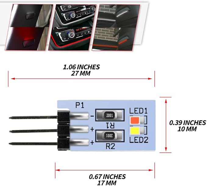 NJSBYL 2PCS LED Interior Ambient Lighting Circuit Board - Image 3