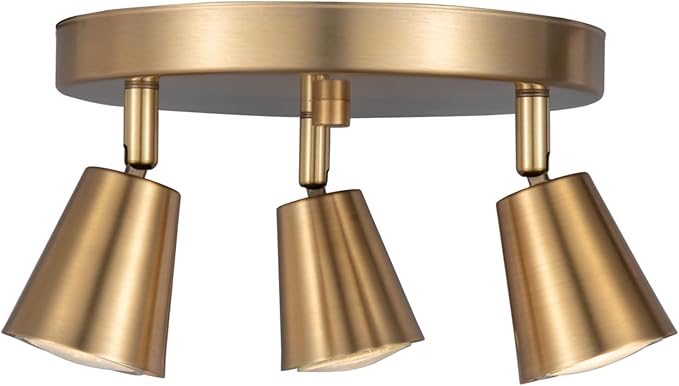 3 Light Track Lighting Kit, Matt Brass Finish Canopy by CRAFTRONOS
