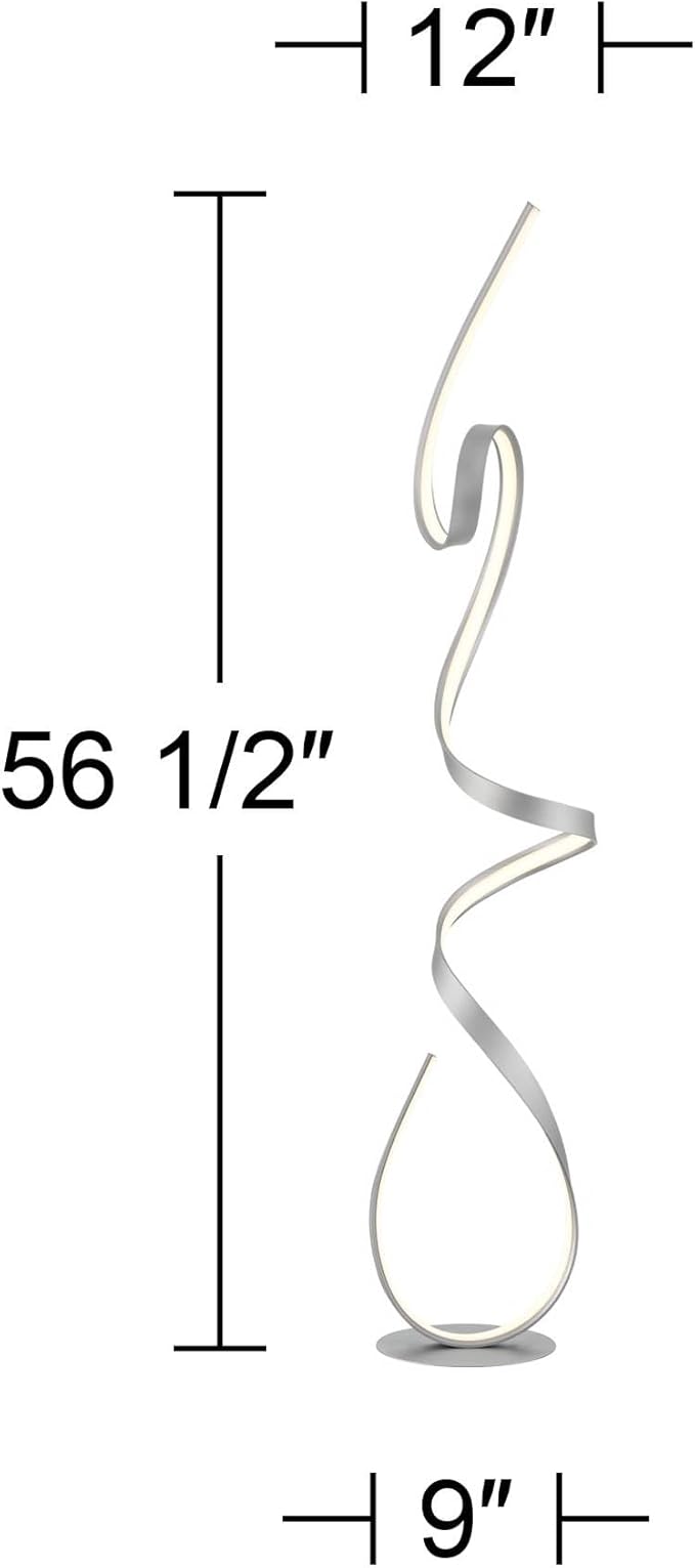 Possini Euro Design Avante Modern 56 1/2" Tall Standing Floor Lamp Light Ribbon - Image 4