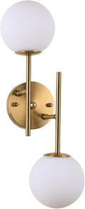 Gold Globe Wall Sconce, 7.5" W x 20" H, G9 Base, Compatible by BYOLIIMA