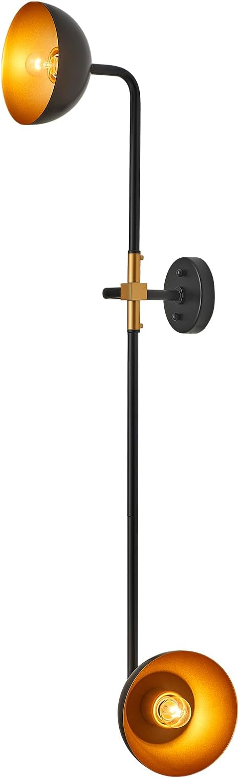 43“ Modern Wall Sconce 2-Lights Shade Adjustable Wall Lights Black and Antique by MhyTognLighting