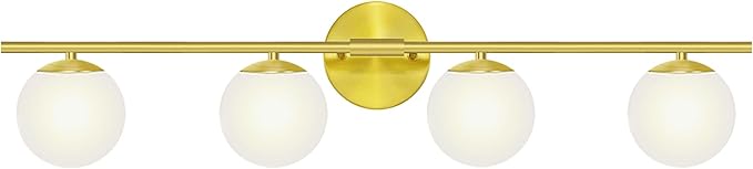 New Bathroom Vanity Light Fixtures Brushed Bronze Milk White Globe Glass Shade by Enjoyyourhealthylife