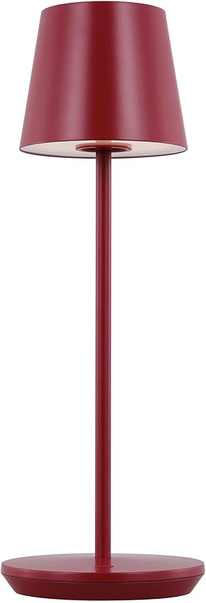 Generation Lighting Mena Accent Rechargeable Table Lamp – 14.5” Dark Red Steel by Unknown