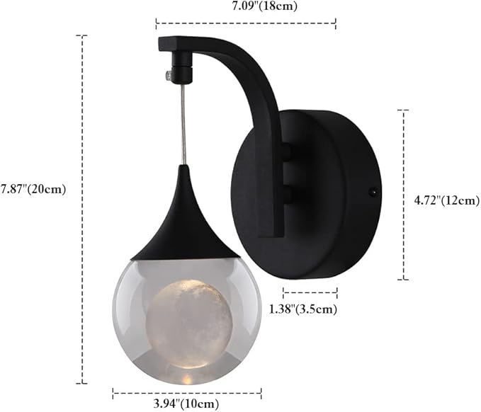 Sedelan Modern Wall Lamp Fixtures, Indoor Moon Crystal Wall Sconces, 5W LED - Image 5