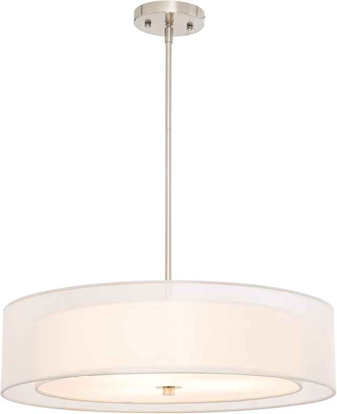VONLUCE 3-Light Drum Chandeliers, Adjustable Swivel Joint Hanging Light Fixture by Vonluce