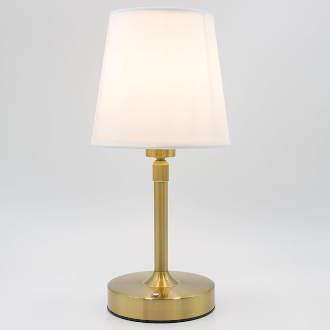 Cordless Table Lamp Rechargeable Touch Gold Mini Small Lamp Adjustable Height by LuckyLume