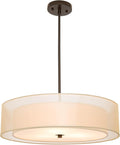 VONLUCE 3-Light Drum Chandeliers, Adjustable Swivel Joint Hanging Light Fixture by Vonluce