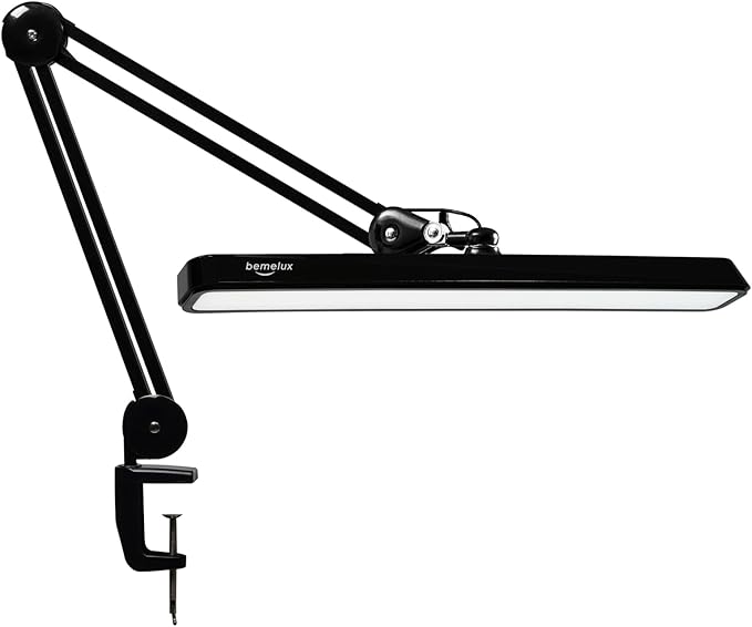 LED Architect Desk Lamp with Clamp, Metal Swing Arm 2000 Lumens Dimming Office by bemelux
