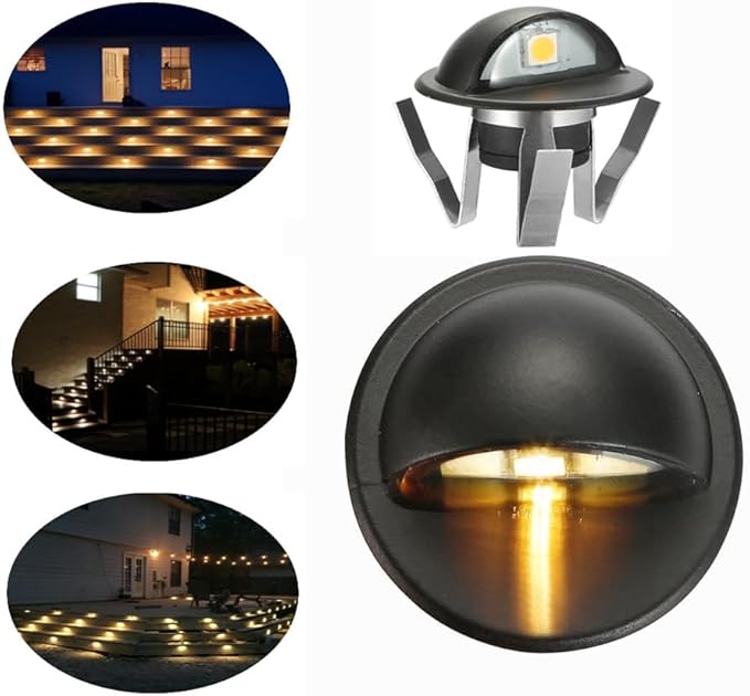 FVTLED Pack of 6 Warm White LED Deck Lights kit Φ1.38 Outdoor Garden Yard - Image 4