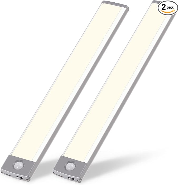 54-LED Under Cabinet Lights, USB Rechargeable Kitchen Night Light, Battery by RXWLKJ