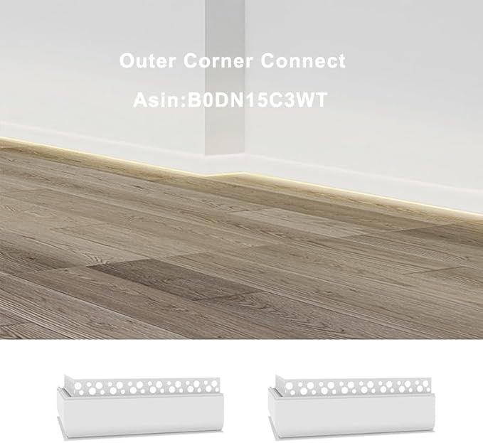 Besseto White Baseboard LED Aluminum Channel, 3 x 2m Toe Kick LED Strip Light - Image 4