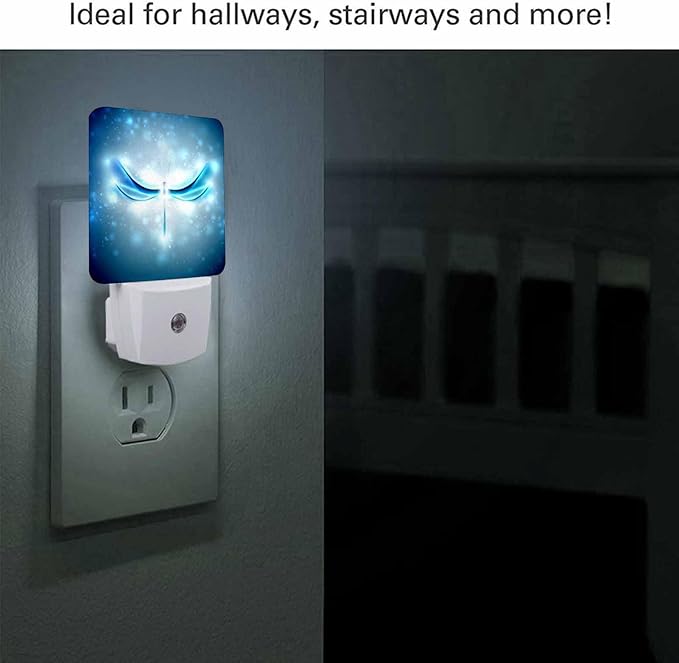 LED Night Light, Shiny Abstract Dragonfly LED Night Light Plug into Wall - Image 2