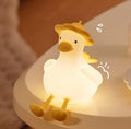 Flower Duck Silicone Night Light, 3-Level Touch Dimming Rechargeable Nursing by OHLGT