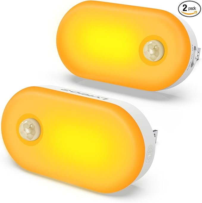 Lyridz Amber Night Light with Motion Sensor, Plug in LED Nightlights, 120LM by LYRIDZ