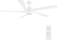 WINGBO 54" DC Ceiling Fan with Lights and Remote Control, 5 Carved Wood Blades by HomePage