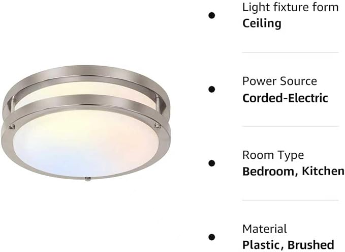 hykolity 10 inch Flush Mount LED Ceiling Light Fixture, 17W 1100lm, - Image 7