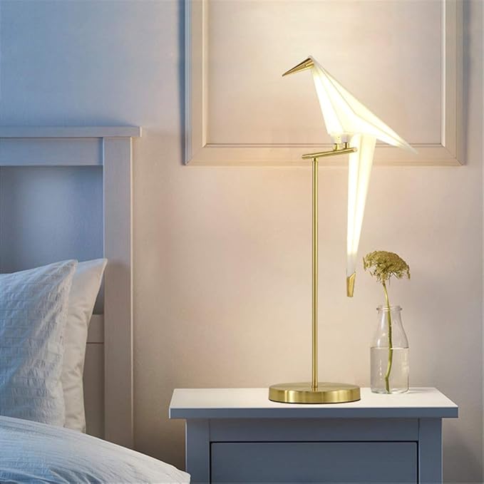 MORE CHANGE 28.5 inch LED Table Lamp, Modern Bird Table Light Gold Metal by MORECHANGE
