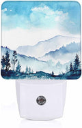 LED Night Light, Mountains Landscape Sky Grasses Trees LED Night Light Plug by Unknown