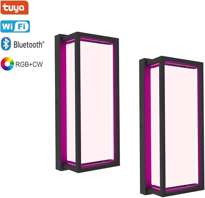 Smart Outdoor Lights Color Changing 2 Pack, RGB+2700K-6500K Outdoor Wall Sconce - Image 9