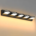 LED Modern Bathroom Vanity Light Fixtures 5-Light 5CCT Dimmable Matte Black by LKHF