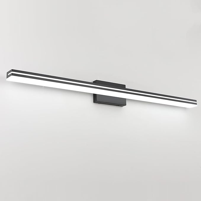 SineRise 48-Inch LED Modern Bathroom Vanity Light Bar, Matte Black Modern by SINERISELIGHTING