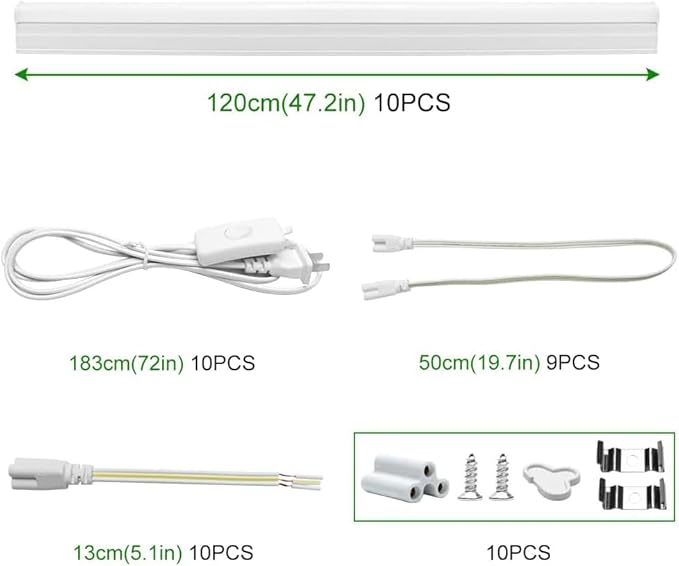 LightingWill T5 LED Shop Light, Natural White 4000K, Linkable Integrated Fixture - Image 3