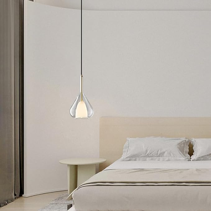 Modern Gold Black Double Layer Glass Teardrop Pendant Light E27 Base Adjustable - Image 2
