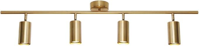 BOKT Modern Gold 4-Lights LED Track Lighting Kit Brushed Brass Flush Mount by BOKT
