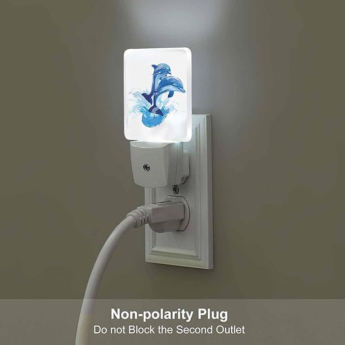 LED Night Light, Dolphins Jumping Out of Sea LED Night Light Plug into Wall - Image 4