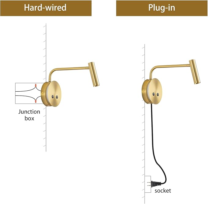 Gold Wall Mounted Reading Light, 3000K Flexible Headboard Reading Sconces - Image 6