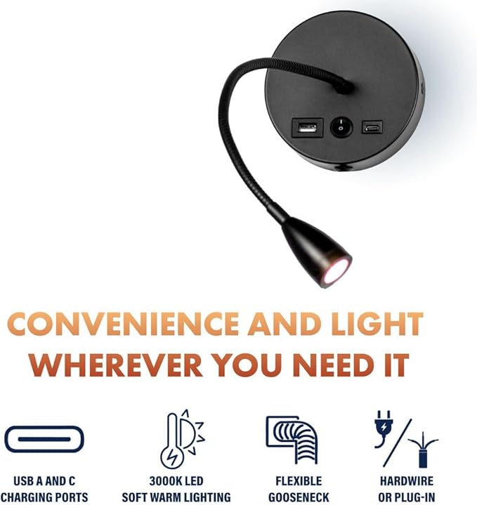 Newhouse Lighting 4.5 in. W x 15 in. H Cole Gooseneck Reading Light in Matte - Image 3