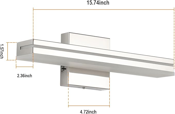 SineRise LED Modern Bathroom Vanity Light Fixtures, Chrome Modern Acrylic - Image 5