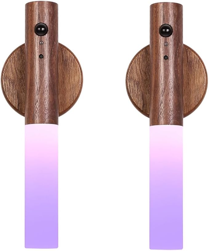 LANDGOO 2 Pack Walnut Night Lights by LANDGOO