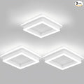 CANEOE 3 Packs Square Flush Mount Ceiling Light, 6000K Black Modern LED Ceiling by CANEOE