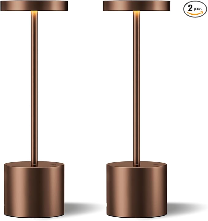 Kakanuo Brown Cordless Lamp Set, Rechargeable Lamp, 3 Color Temperature by KakanuoLightings