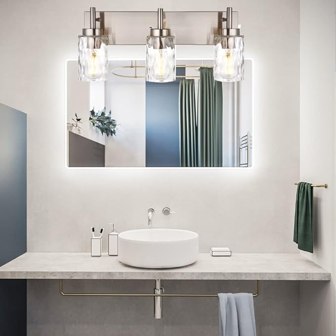 BONLICHT Brushed Nickel Vanity Light Modern 3 Light Bathroom Lighting Fixture - Image 6