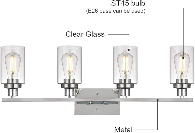MELUCEE 4-Light Bathroom Lighting Fixtures - Image 7
