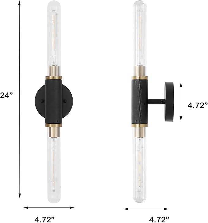 Modern Wall Sconces 24" Knurled Texture Cylinder Bathroom Vanity Lights Fixtures - Image 4