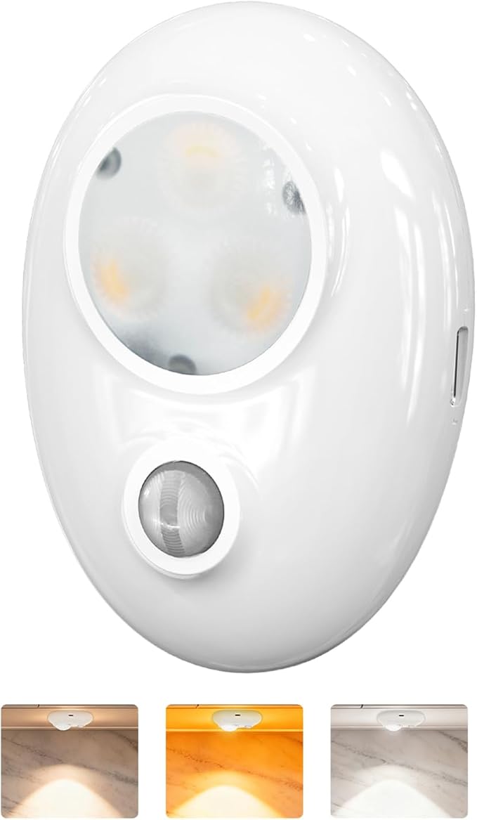 Stair Lights Indoor, 3 Color Rechargeable Night Light, Wireless Motion Sensor by LYOUWEI