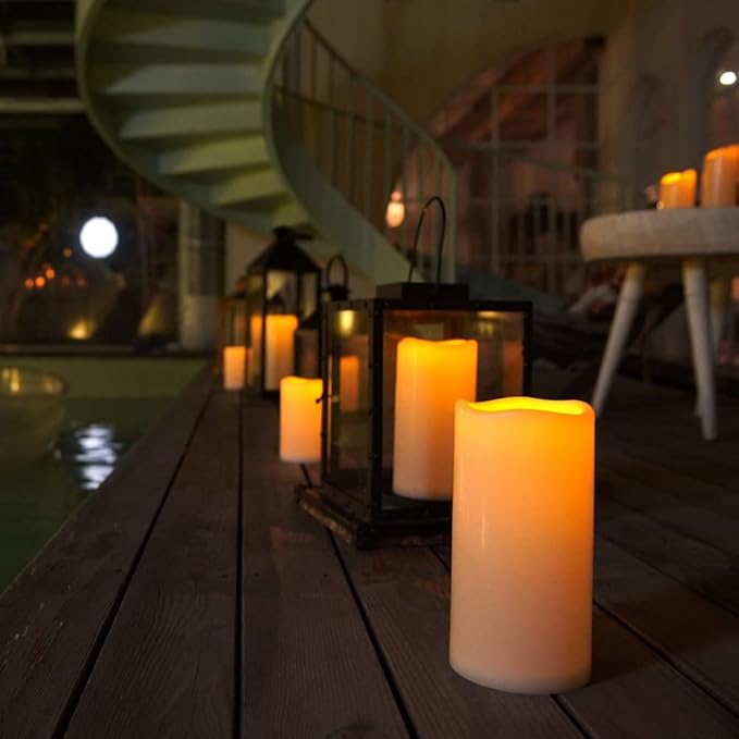 Homemory 8" x 4" Large Waterproof Outdoor Flameless Candles - Image 2