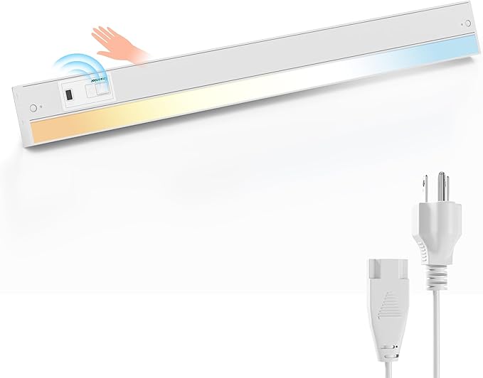 Ensenior 24 Inch Hand Wave LED Under Cabinet Lighting Plug in or Hardwired by Ensenior