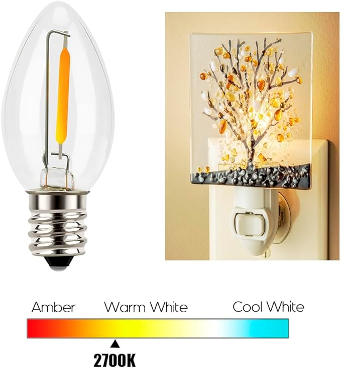 Emotionlite Night Light Bulbs, C7 Candelabra LED Light Bulbs, E12 Chandelier - Image 4