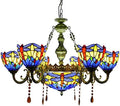 CraftThink Pendant Lighting LED Bowl Chandelier Light Antique Tiffany Style by CraftThink