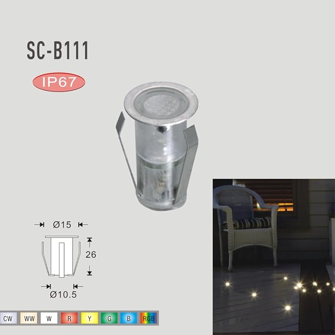 LED Deck Lights 0.7" Tiny Deck Driveway Light Dock Path Step Road Light Outdoor - Image 3