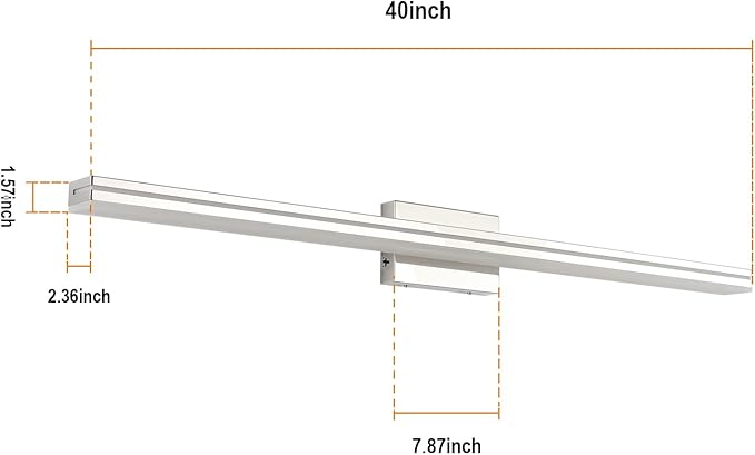 SineRise LED Modern Bathroom Vanity Light Bar, Chrome Dimmable Modern Acrylic - Image 5