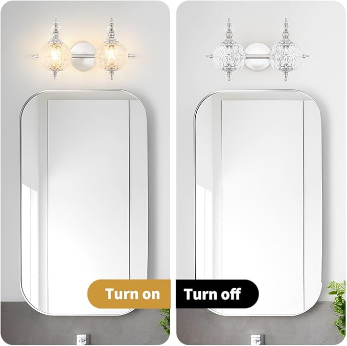 Brushed Nickel Bathroom Vanity Light Fixture Vintage Style - Image 7