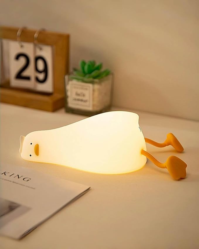 Lying Flat Duck Night Light, Squishy Duck Lamp by Daixinde