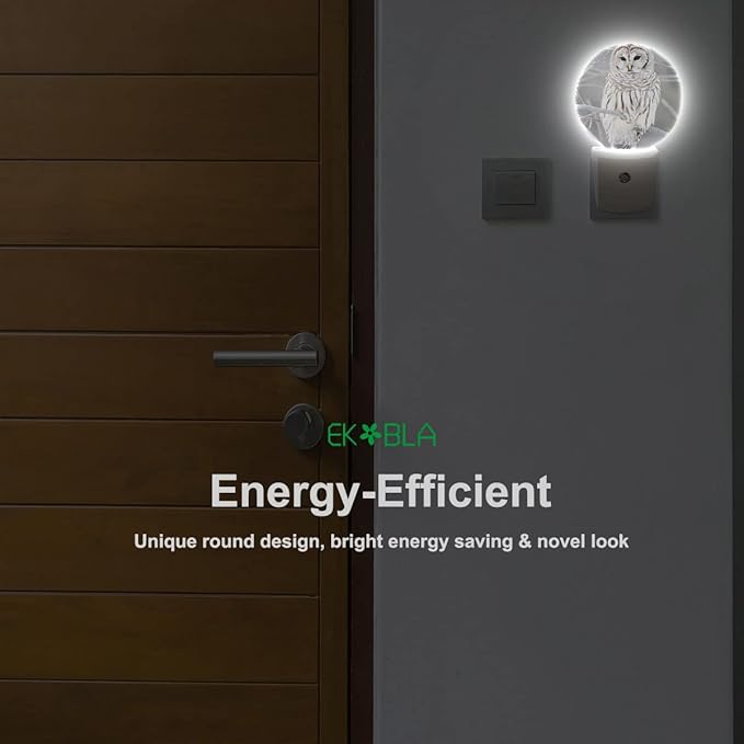 EKOBLA White Bird Plug-in Nightlights Cute Owl on Tree Branch Plug-in - Image 5