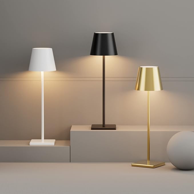 2 Pack Gold Cordless Table Lamp, 5500mAh Battery Powered Table Light Brass - Image 9