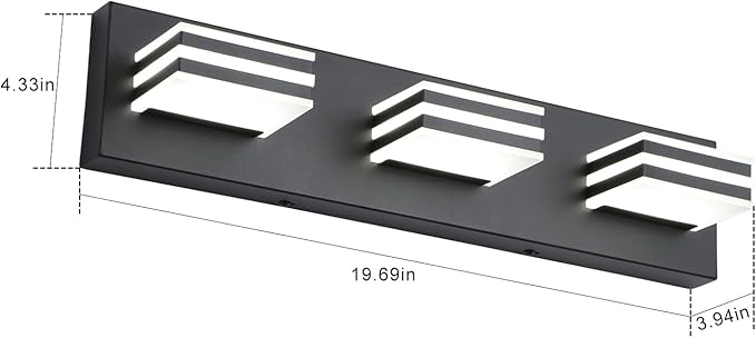 Black Vanity Lights 3 Light Bar Light - Image 3